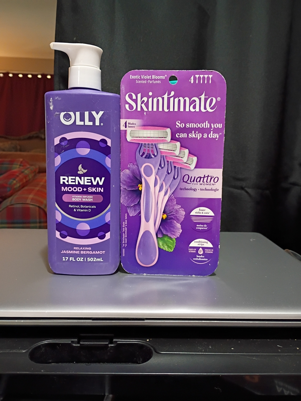 Renew Mood + Skin Jasmine Bergamot Body Wash & Skintimate Bundle- Purple